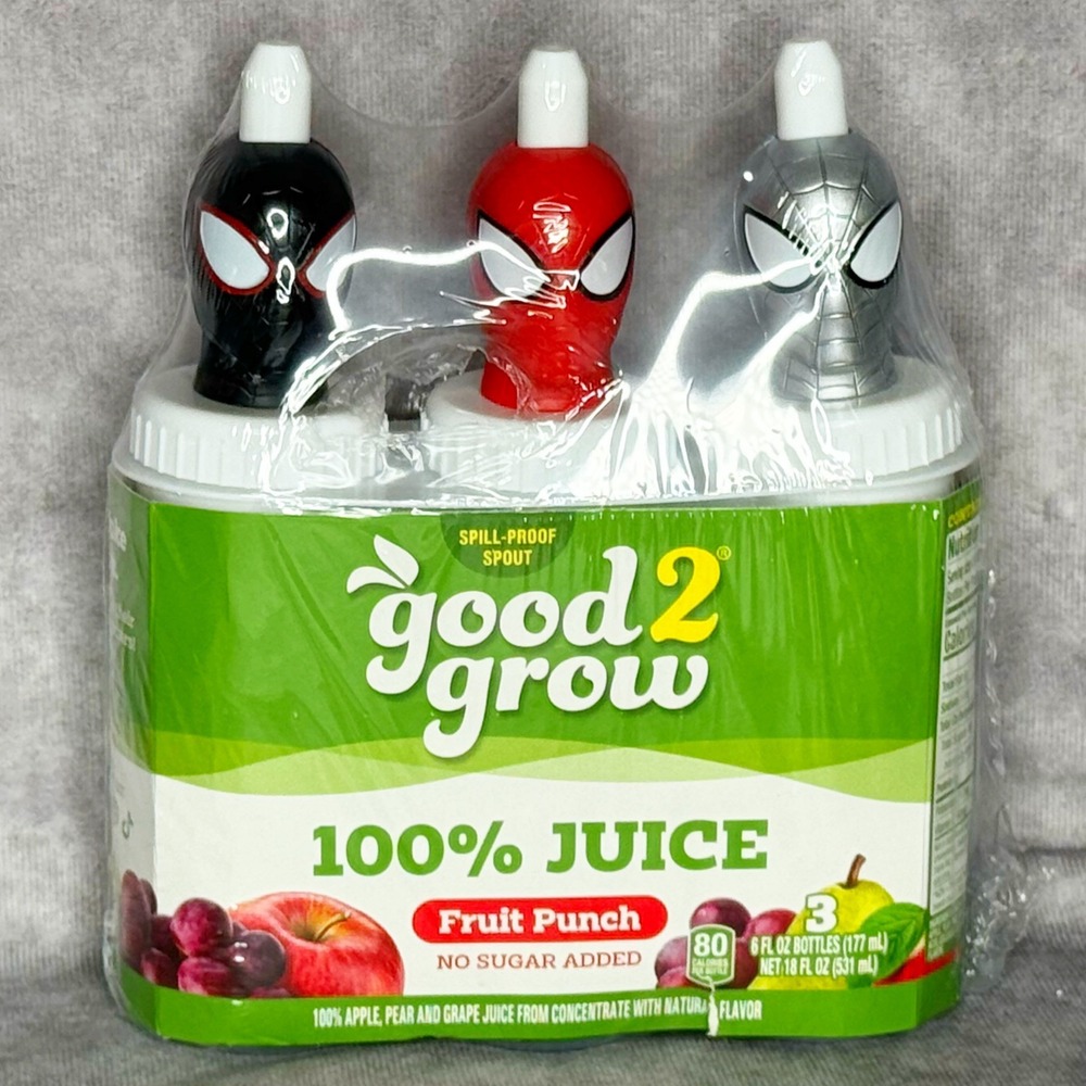 Good2grow sealed Kids Spiderman Character Juice Fruit Punch Red, Black, Silver